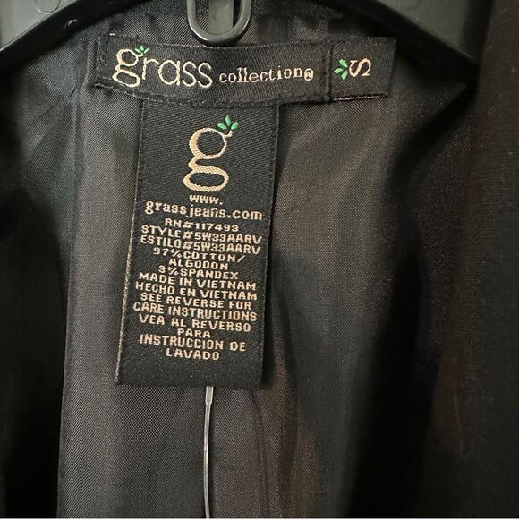 Grass Collection Tailored Black Vest Shawl Lapel - Picture 4 of 7